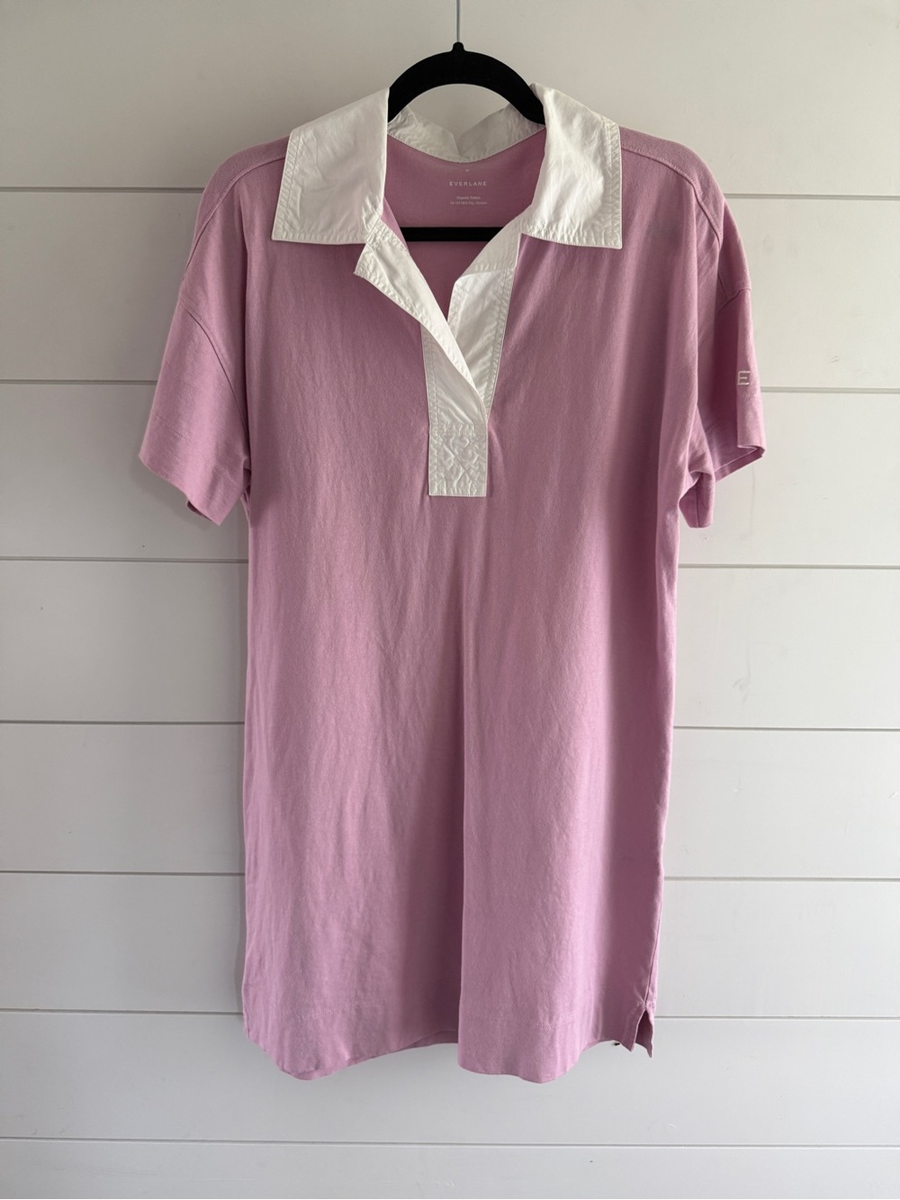 Everlane Lavender-Pink Mini Dress with White Collar